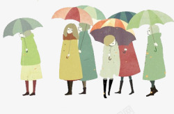 少女和雨伞素材