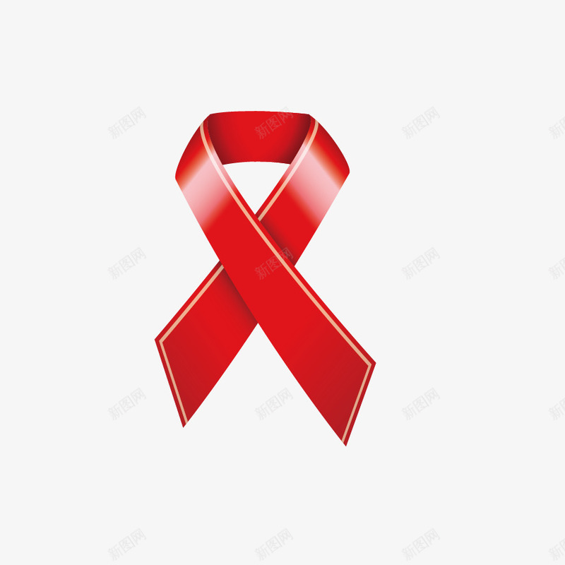 红丝带png免抠素材_新图网 https://ixintu.com 公益 标志 红丝带 红色 预防艾滋