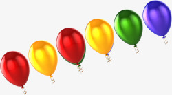 彩色气球一排气球素材