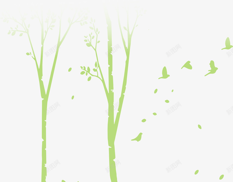 树林飞鸟装饰图形png免抠素材_新图网 https://ixintu.com 树林矢量图 树林线条 飞翔的鸟群 飞鸟 飞鸟矢量 鸟群