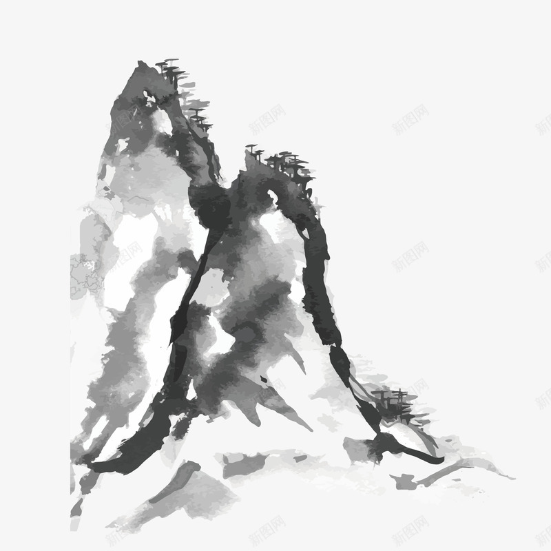 水墨山脉png免抠素材_新图网 https://ixintu.com am 中国风 国画 图案 山水 山脉 水墨 水墨画 水彩 画 绘画 花纹 装饰