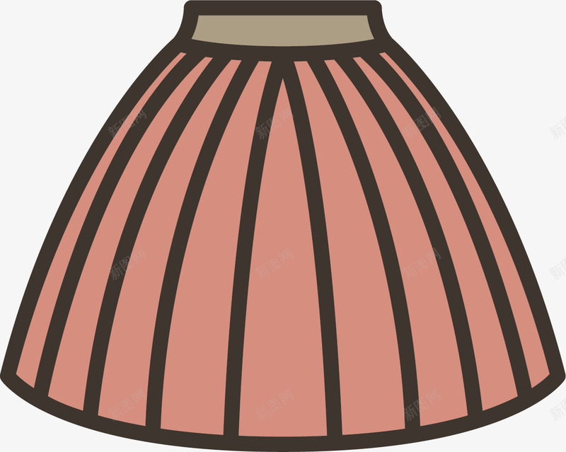 红色半身百褶裙图标png_新图网 https://ixintu.com 半身 图标 少女粉 时尚 流行 百褶裙 蓬蓬裙 衣着