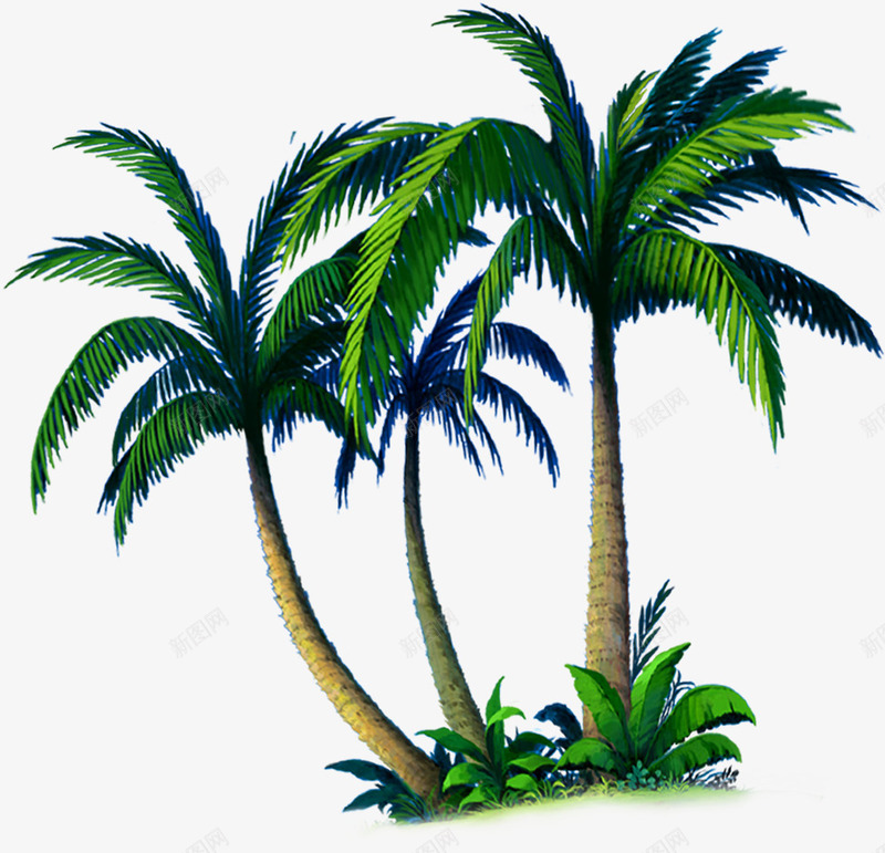 夏季海岛椰子树png免抠素材_新图网 https://ixintu.com 夏季 椰子树 海岛 海岛小船