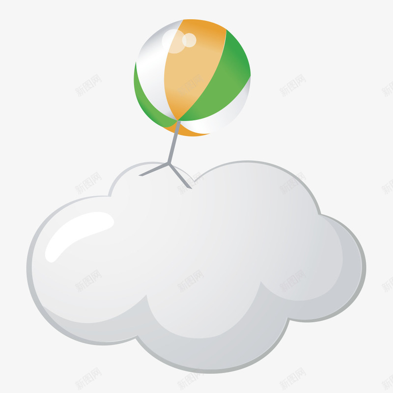 气球白云风向标卡通png免抠素材_新图网 https://ixintu.com 卡通 卡通风力标 天空 气球 白云 风力探测标 风向标