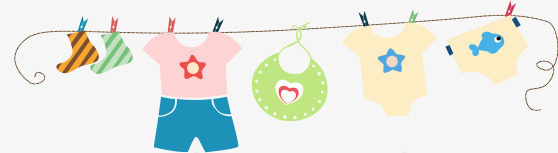 婴儿衣服png免抠素材_新图网 https://ixintu.com 儿童 卡通 婴儿 晾衣服 童趣 衣服