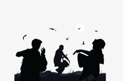 草地形在草地上尽情击鼓的人图标高清图片