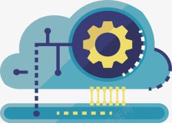 绿色互联网云计算矢量图素材