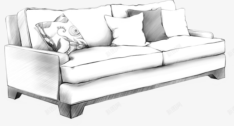 手绘室内沙发效果图png免抠素材_新图网 https://ixintu.com 室内 效果图 沙发