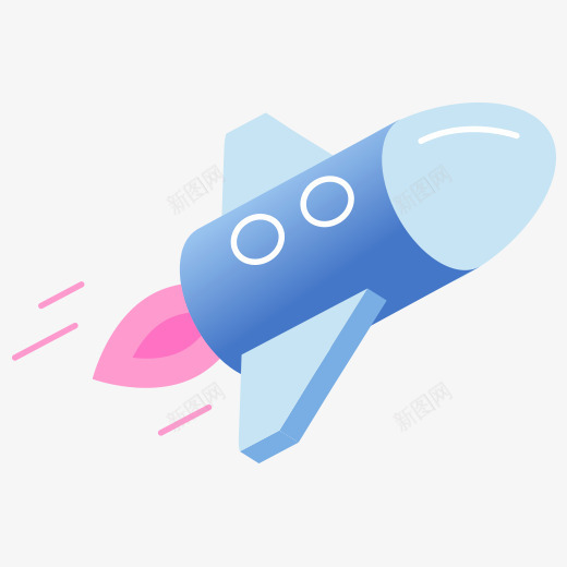 一根蓝色的小火箭图标psd_新图网 https://ixintu.com 25D图标 升空 卡通 小火箭 火箭 科技 蓝色 飞天