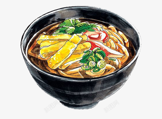 手绘美食png免抠素材_新图网 https://ixintu.com 卡通 手绘 插画 文艺 汤 清新 美食 面