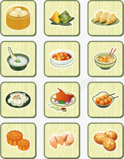 包子月饼馅中国传统美食矢量图高清图片