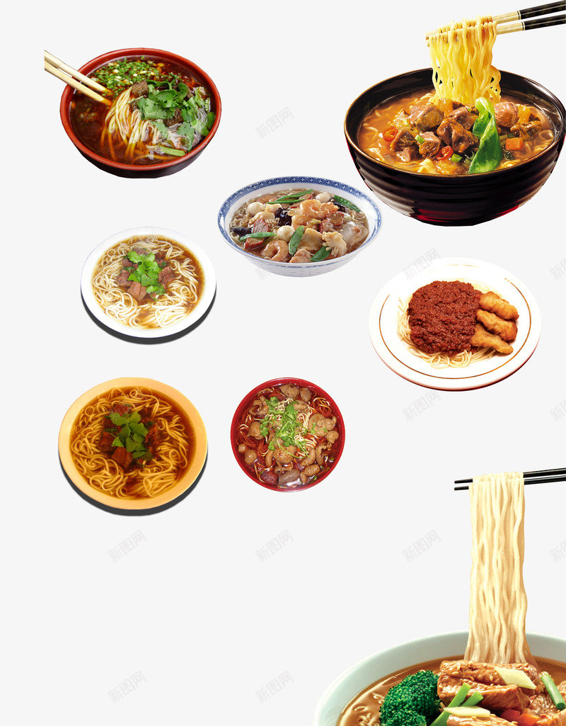 面食png免抠素材_新图网 https://ixintu.com 杂酱面 牛肉面 肥肠面 面 面食