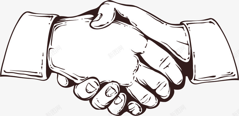 黑色的手绘握手手势图标png_新图网 https://ixintu.com 免抠图 双手 手指 手绘手势 握手 握手言和 效果图 装饰图 装饰画