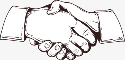 握手图标手绘插画黑色的手绘握手手势图标高清图片