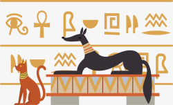 埃及文化动物神灵矢量图素材