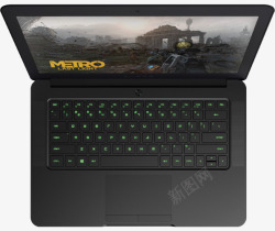 电脑摇头灯实物雷蛇绿色键盘灯效游戏笔记本高清图片