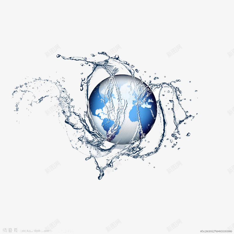 水资源png免抠素材_新图网 https://ixintu.com 地球 扭曲 水滴 水资源 淡水