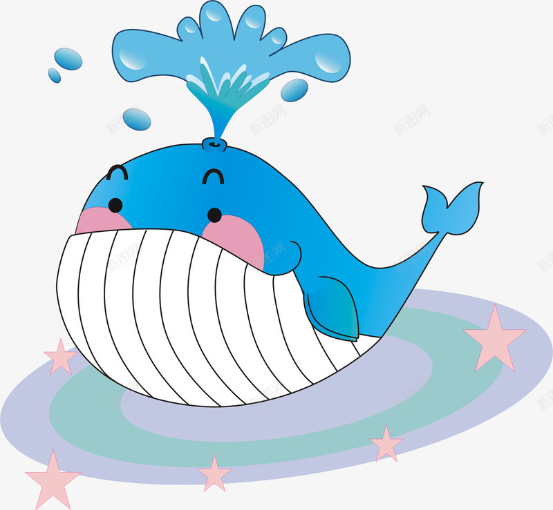 蓝色卡通手绘小鲸鱼png免抠素材_新图网 https://ixintu.com 儿童 卡通 手绘 海洋生物 鲸鱼 鲸鱼插图