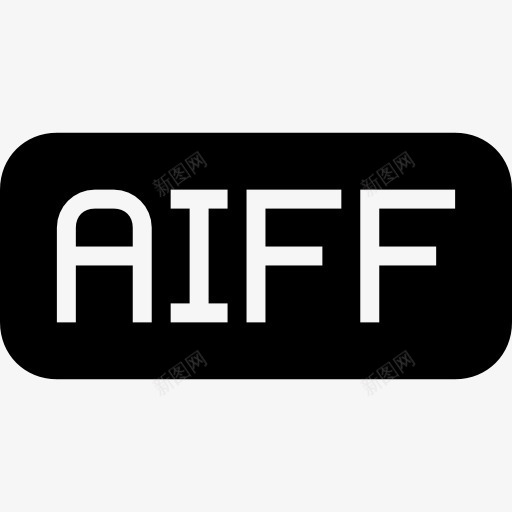 AIFF文件的黑色圆角矩形界面符号图标png_新图网 https://ixintu.com AIFF 圆形 山楂类型填写 文件 界面 矩形 象征 黑色