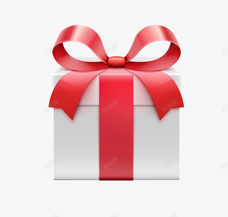 包装白色礼物盒子红色蝴蝶结png_新图网 https://ixintu.com 25D盲盒 包装 反光的盒子 白色 盒子 礼物 红色 蝴蝶结