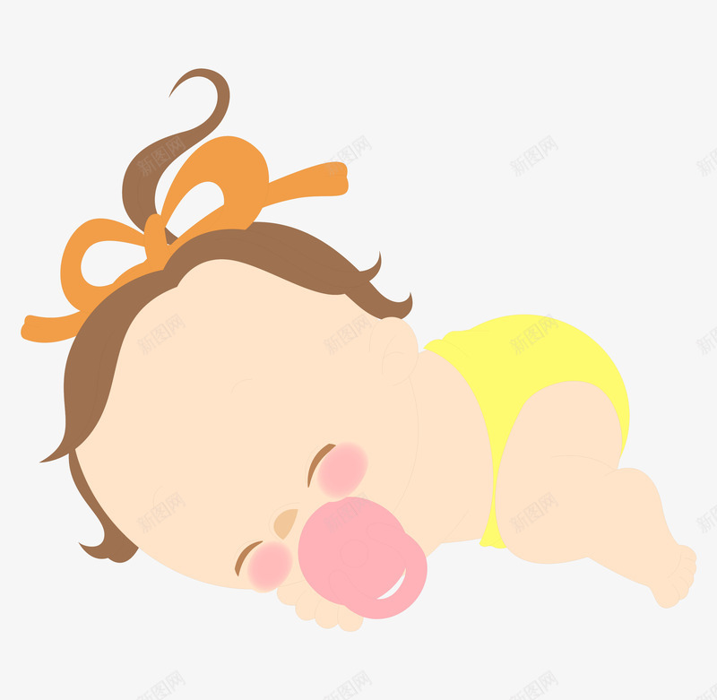吸安抚奶嘴的女娃娃png免抠素材_新图网 https://ixintu.com 可爱的 女娃娃 婴儿 安抚奶嘴 宝宝 手绘图