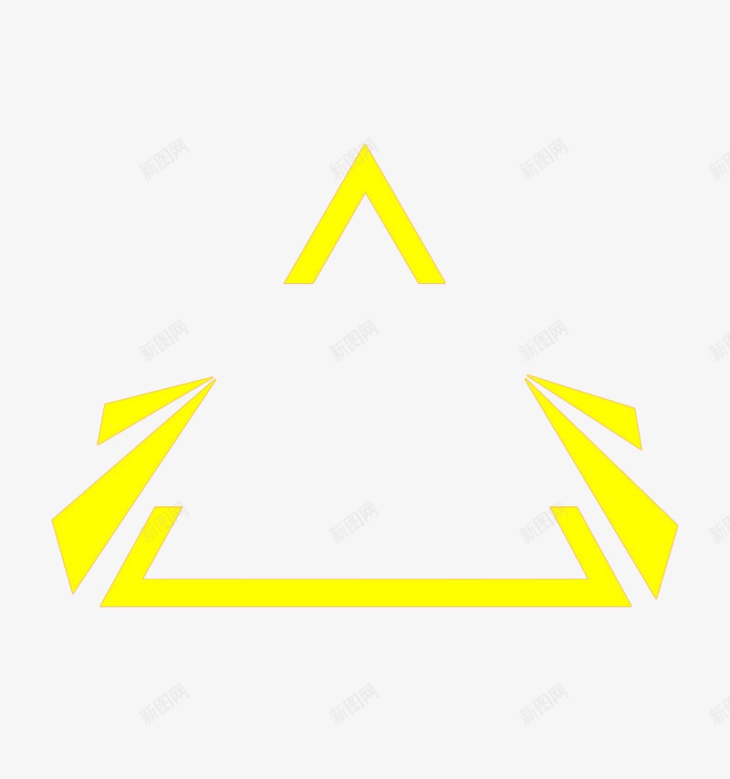 黄色几何三角png免抠素材_新图网 https://ixintu.com banner 三角形 几何 黄色