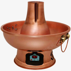 纯铜质插电香炉纯铜火锅高清图片