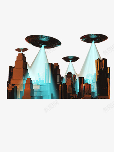 UFOpng免抠素材_新图网 https://ixintu.com 城市 外星人 未来 科技