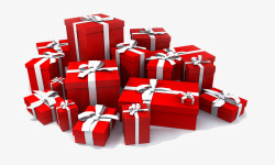 庆典礼包精美的红色礼物盒高清图片