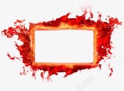游戏炫酷数字红色火焰边框高清图片