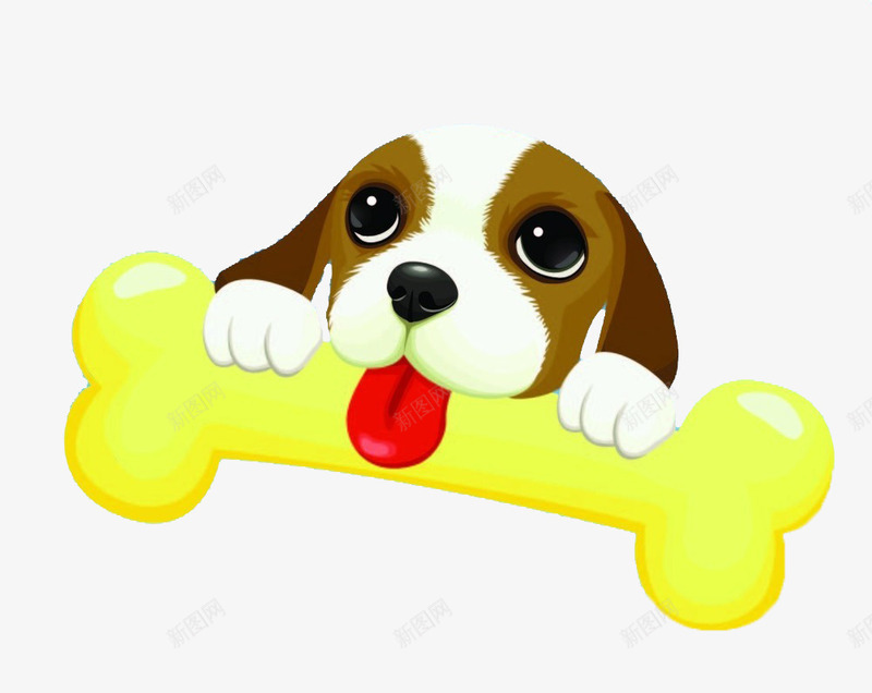 小狗png免抠素材_新图网 https://ixintu.com 卡通狗 图案设计 狗吃骨头 设计元素