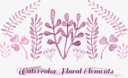 紫色花草叶子浪漫素材