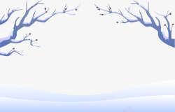 树挂冬季雪地梅花高清图片