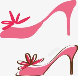 粉色高跟鞋矢量图素材