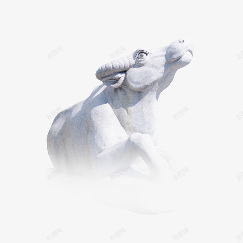 水牛雕塑装饰png免抠素材_新图网 https://ixintu.com 水牛 白色 装饰 设计 雕塑