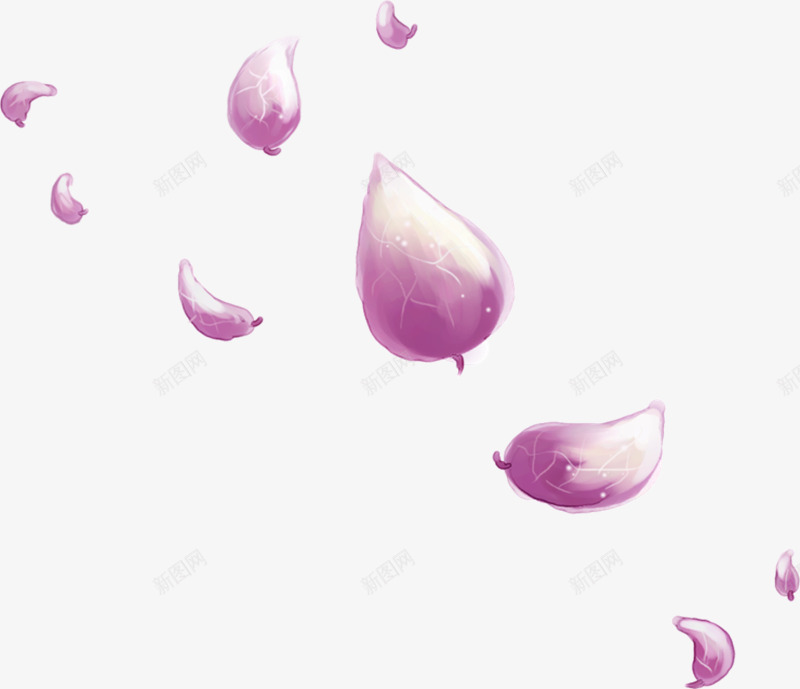 手绘紫色树叶png免抠素材_新图网 https://ixintu.com 手绘 漂浮 紫色 花瓣 速度