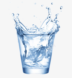水波浪透明清澈的一杯水高清图片