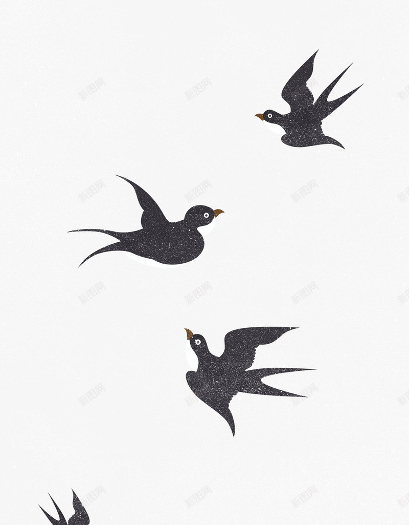 卡通手绘飞翔的燕子psd免抠素材_新图网 https://ixintu.com 三只燕子 卡通 手绘 遨游的燕子 飞翔的燕子 黑色燕子 黑色的燕子