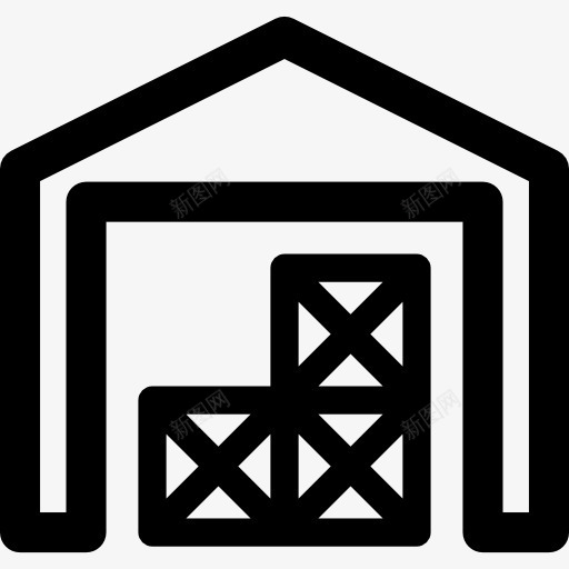 仓库图标png_新图网 https://ixintu.com 仓库 仓库logo 储存 工厂 库存 建筑