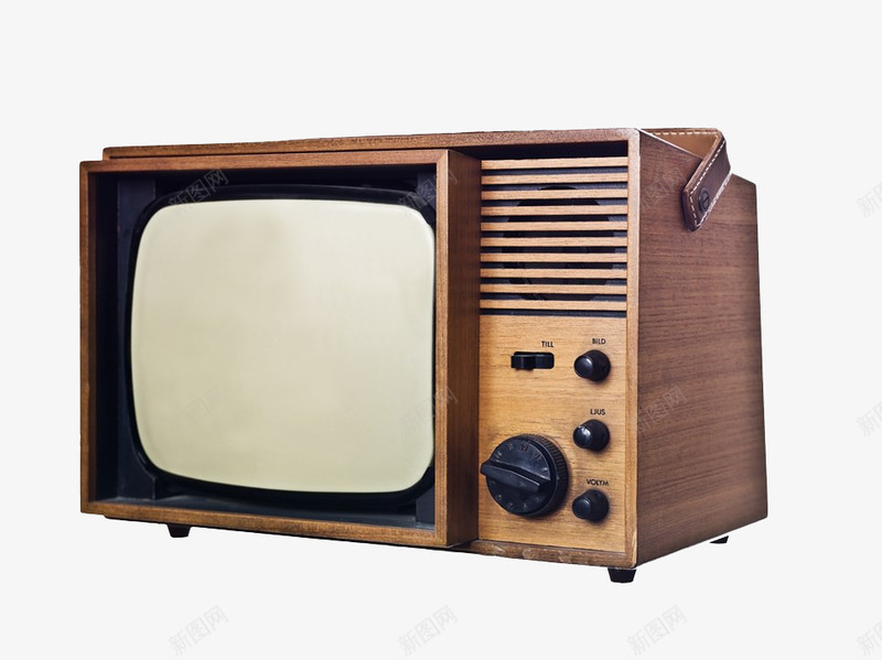一台老式电视png免抠素材_新图网 https://ixintu.com 一台老式电视 复古电视机 娱乐 实物 家电 旋钮 电视