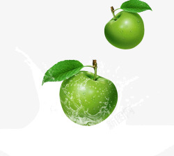 苹果上的水花水花水果高清图片