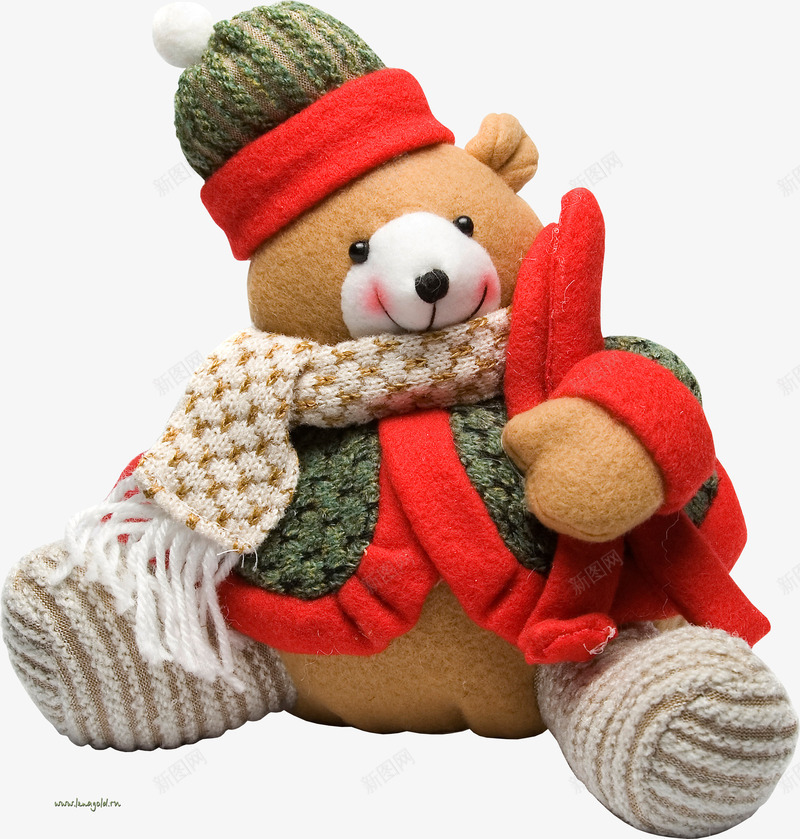 圣诞熊png免抠素材_新图网 https://ixintu.com 产品实物 卡通熊 抓气球的熊 毛绒熊 玩具熊 英伦风玩具熊