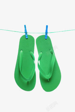 沙滩鞋免费png下载纯绿色晾晒着的不易吸水的海边沙高清图片