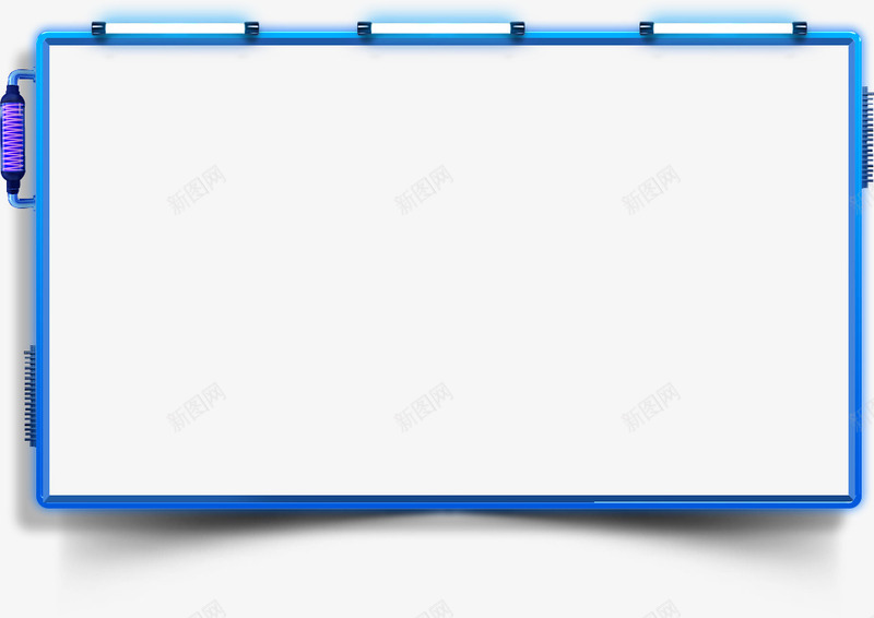 蓝色边框科技感海报png免抠素材_新图网 https://ixintu.com 海报 科技 蓝色 边框