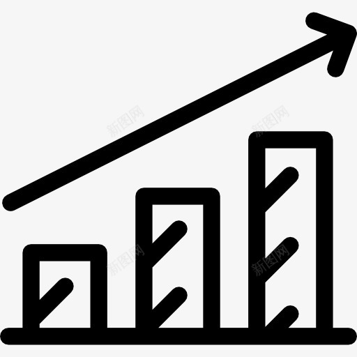 生长图标png_新图网 https://ixintu.com 业务 商业和金融 图 图形 增长 效益统计 箭头 统计