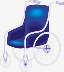 蓝色轮椅素材