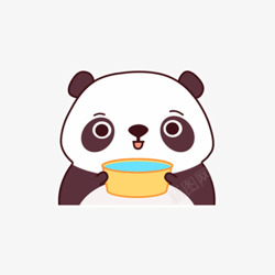 熊猫形象喝水的小熊猫高清图片