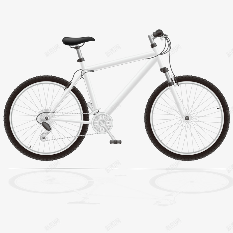 时尚白色单车png免抠素材_新图网 https://ixintu.com 时尚白色单车 白色自行车 白色自行车免费png下载 高档单车矢量图