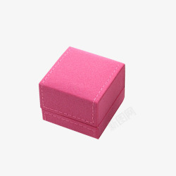 粉色皮质首饰盒首饰包装钻戒盒子高清图片