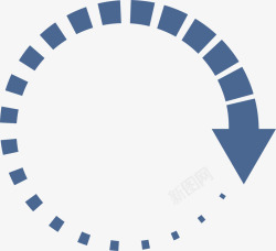 循环圆形蓝色渐变箭头图标高清图片